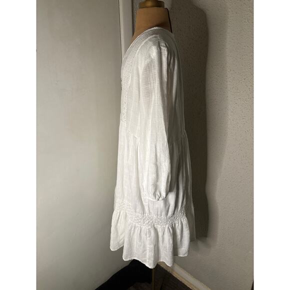 Knox Rose Babydoll Embroidered Peasant Mini Dress No Size Boho Oversize Cowgirl - Picture 4 of 12